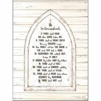 Plaque Wall Ten Commandments Ex.20:3-17 Mdf