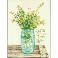 Plaque Wall Faith Hope Love 2 Cor 13 Mdf