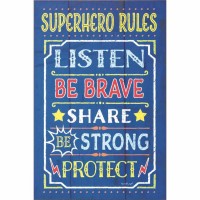 Plaque Wall Superhero Rules Mdf 12x18