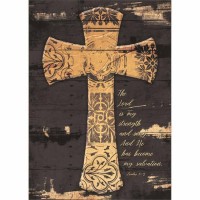 Plaque Wall Gold Cross Ii Ex 15:2 Mdf 13x18