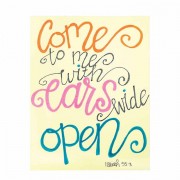 Plaque Wall Ears Wide Open Is55:3 Mdf 14x18