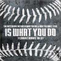 Plaque Wall Baseball 1 Cor. 10:31 Mdf 16x16