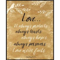 Plaque Wall Love Always Protects 1 Cor.13 Plaque Wall Love Always Protects 1 Cor.13