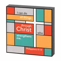 2pk -Plaque Tabletop Phil.4:13 Mdf 4x4 - (Pack of 2) 2pk -Plaque Tabletop Phil.4:13 Mdf 4x4 - (Pack of 2)