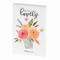 2pk -Plaque Lovely-whatever Is Lovely Mdf 4x6 - (Pack of 2)
