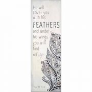 Plaque Wall He Will Cover You Ps.91:4 Mdf