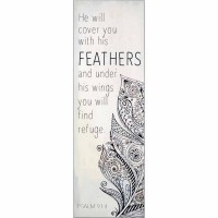 Plaque Wall He Will Cover You Ps.91:4 Mdf Plaque Wall He Will Cover You Ps.91:4 Mdf