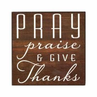 2pk -Plaque Wall Pray Praise Mdf 6x6 - (Pack of 2)