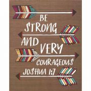 Plaque Wall Strong & Courageous Jos.1:7 Mdf - (Pack of 2)