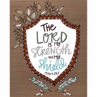 2pk -Plaque Wall Lord Is My Strength Ps.28:7 Mdf - (Pack of 2)