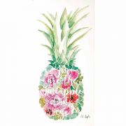 Plaque Wall Floral Pineapple Mdf 8x16
