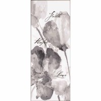 Plaque Wall Floral I Faith Mdf 8x20
