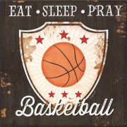 Plaque Wall Eat Sleep Pray Basketbl Mdf 8x8