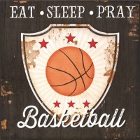 Plaque Wall Eat Sleep Pray Basketbl Mdf 8x8