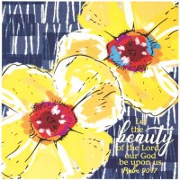Plaque Wall Yellow Poppies Ps.90:17 Mdf 8x8