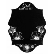 Chalkboard Plaque Wall God Bless This Mess Mdf