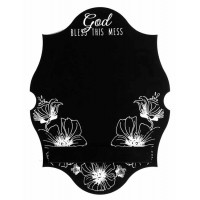 Chalkboard Plaque Wall God Bless This Mess Mdf