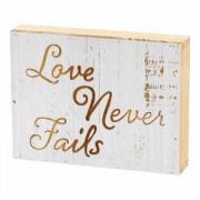 2pk -Plaque Tabletop Love Never Fails Wood 8x6 - (Pack of 2)