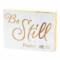 2pk -Plaque Tabletop Be Still Ps.46:10 Wood 8x6 - (Pack of 2)