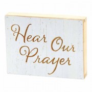 2pk -Plaque Tabletop Hear Our Prayer Wood 8x6 - (Pack of 2)