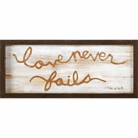 Plaque Wall Love Never Fails Mdf 16x7