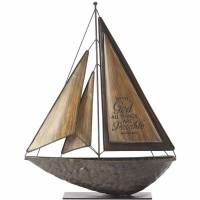 Sailboat/tt- Metal/res-16 Inches Brown Sailboat/tt- Metal/res-16 Inches Brown