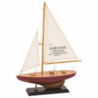 Sailboat Man Of God Red/Black 14 3/4 Wood