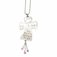 3pk -Auto Dangle Cross Grace /pur Beads/metal - (Pack of 3)