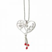 Auto Dangle Heart Love Red Beads/metal - (Pack of 3)