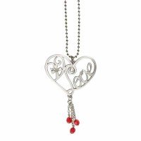 3pk -Auto Dangle Heart Love Red Beads/metal - (Pack of 3)