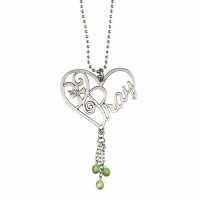 3pk -Auto Dangle Heart Pray Gre Beads/metal - (Pack of 3)