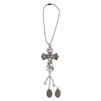 3pk -Auto Dangle Cross He Is With You Heb.13:5 - (Pack of 3)