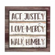 Plaque Stack Act Justly Mic6:8 Mdf 12x12