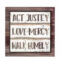Plaque Stack Act Justly Mic6:8 Mdf 12x12
