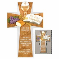 2pk -Cross Wall First Communion Jn.6:35 Resin - (Pack of 2)