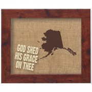 Alaska Jute Artwork On Silkscreened Glass, Dark Walnut Frame
