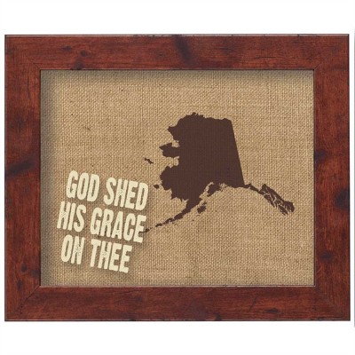 Alaska Jute Artwork On Silkscreened Glass, Dark Walnut Frame - 603799586139 - 32DW-108-AK