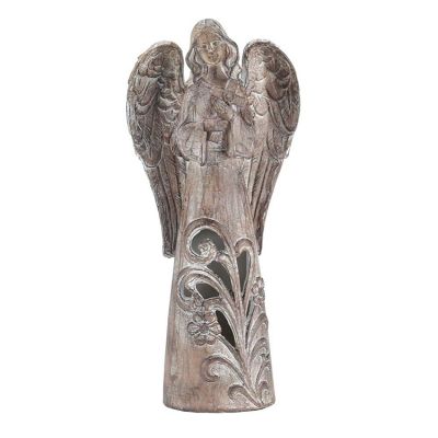 Angel Figurine Resin 10" Cross - 603799590402 - ANGR-33