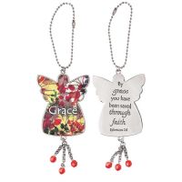 Auto Mirror Dangle Angel By Grace You Have Been Saved 3pk