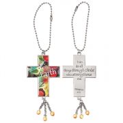Auto Mirror Dangle Cross Faith I Can Do All Things Pack of 3