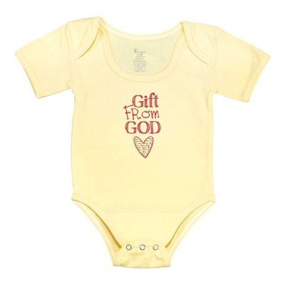 Baby Shirt-3-6 Months -Yellow-Gift from God (Pack of 2) - 603799592581 - FAB-112