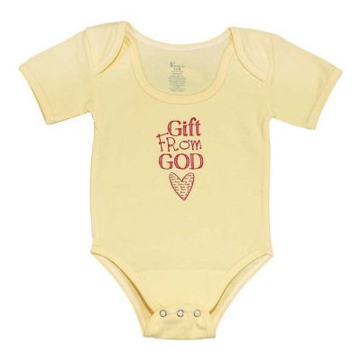 Baby Shirt-6-12 Months Yellow-Gift from God (Pack of 2) - 603799592642 - FAB-212