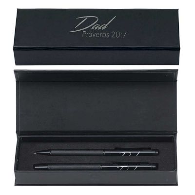Ball pen/Pencil Set Dad Faux Leather/Black - 603799074148 - W-113