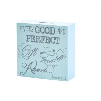 2pk -Bank MDF 6x6 Gift Comes Romans Above (Pack of 2) Blue