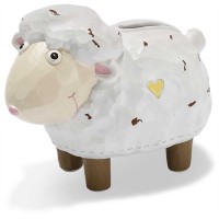 2pk -Bank Resin 4in Lamb Jesus Loves Me (Pack of 2)