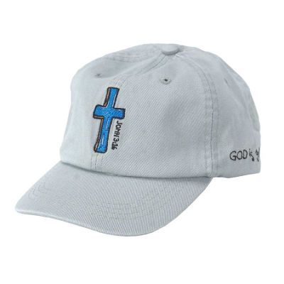 Baseball Cap Cross-John 3:16 Gray (Pack of 2) - 603799004183 - CAP-2