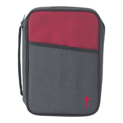 Bible case Large Black Cross Zipper Pull - 2 Tone Red/Black - 603799220392 - BCK-505