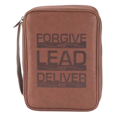 Bible Case Large Print Vinyl Brown Forgive,Lead, Deliver Us - 603799593649 - BCV-500