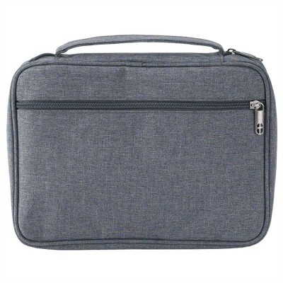 Bible Cover-Light Gray-Cross on Zipper-Large - 812839025952 - 25945L