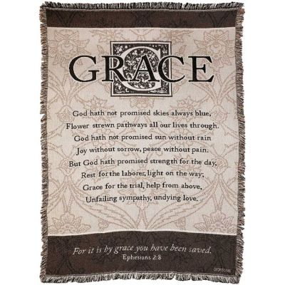 Blanket Cotton 46x68 For It is By Grace You Have Been Saved - 603799398978 - FAB-946